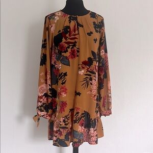 Umgee Floral Mustard Dress